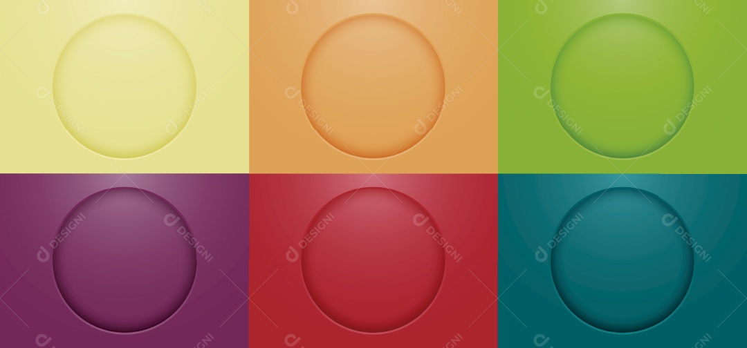 Conjunto de Círculos Coloridos Ilustração Vetor EPS