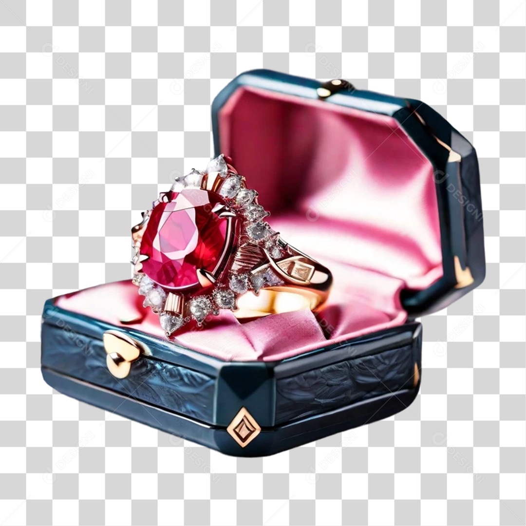 Caixinha de Anel Ruby PNG Transparente