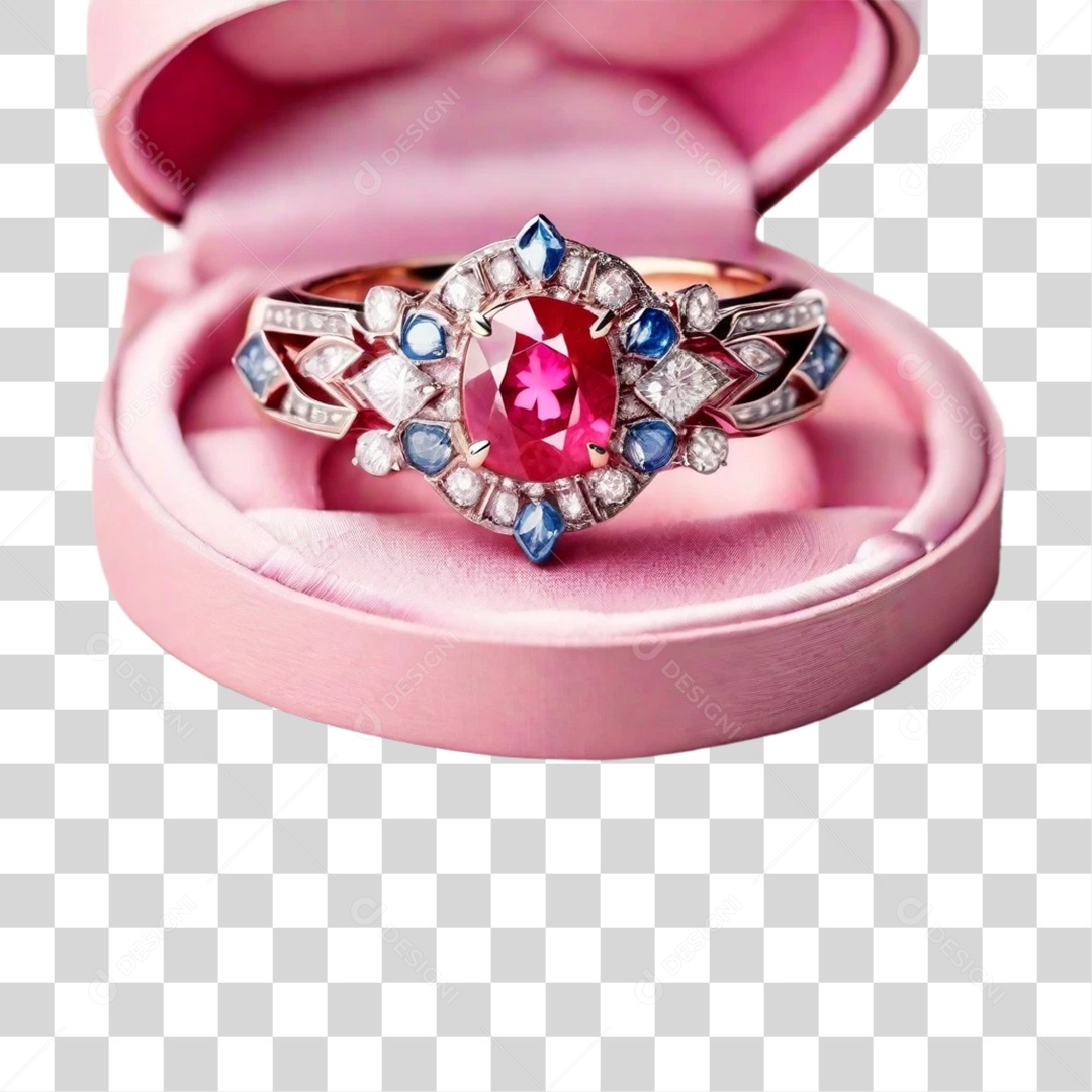 Caixinha de Anel Ruby PNG Transparente