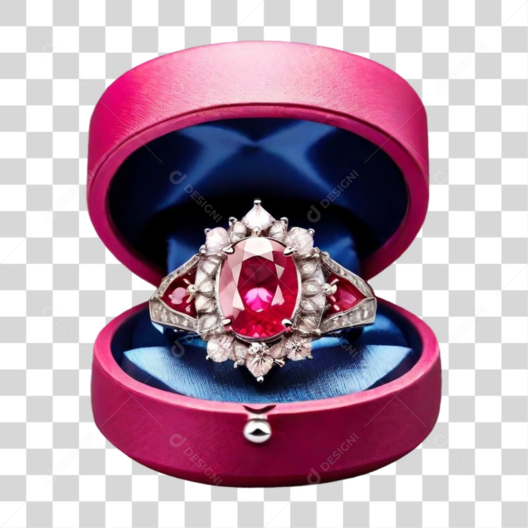 Caixinha de Anel Ruby PNG Transparente