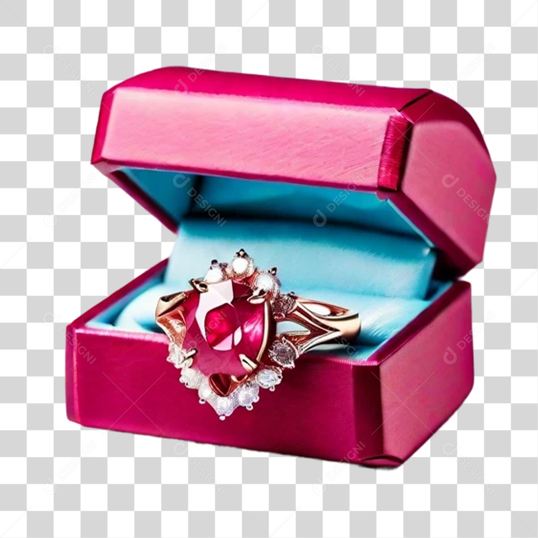Caixinha de Anel Ruby PNG Transparente