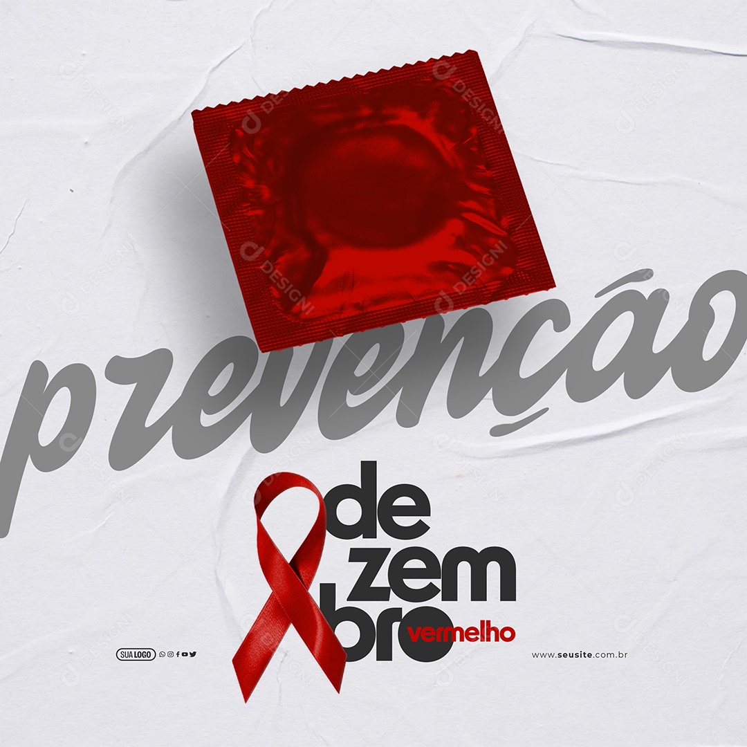 Dezembro Vermelho Prevenção Social Media PSD Editável