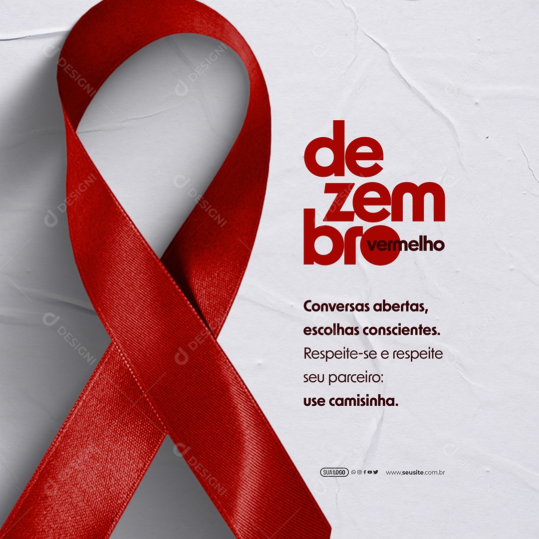 Dezembro Vermelho Conversas Abertas Escolhas Consciente Use Camisinha Social Media PSD Editável