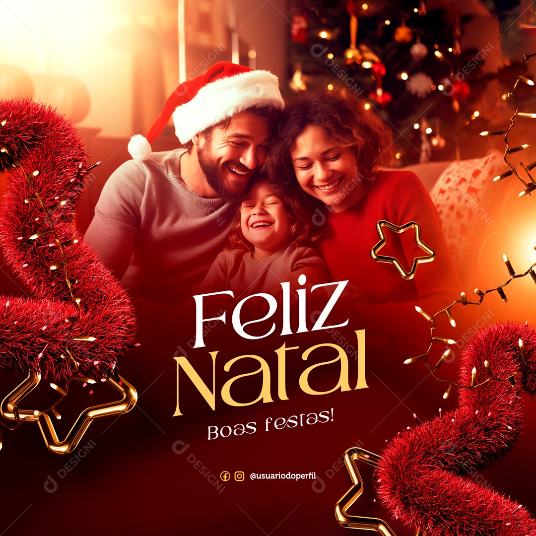 Feliz Natal Boas Festas Social Media PSD Editável