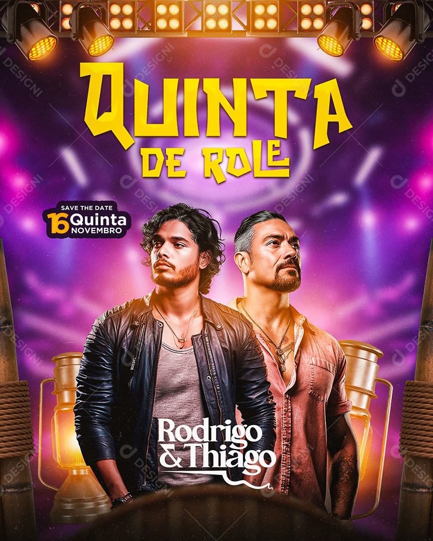 Flyer Quinta De Role Rodrigo & Thiago Social Media PSD Editável