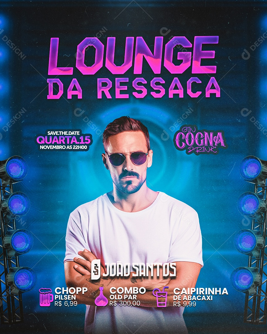 Flyer Lounge Da Ressaca João Santos Social Media PSD Editável