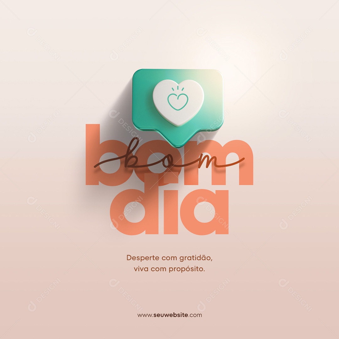 Bom Dia Desperte Com Gratidão Social Media PSD Editável