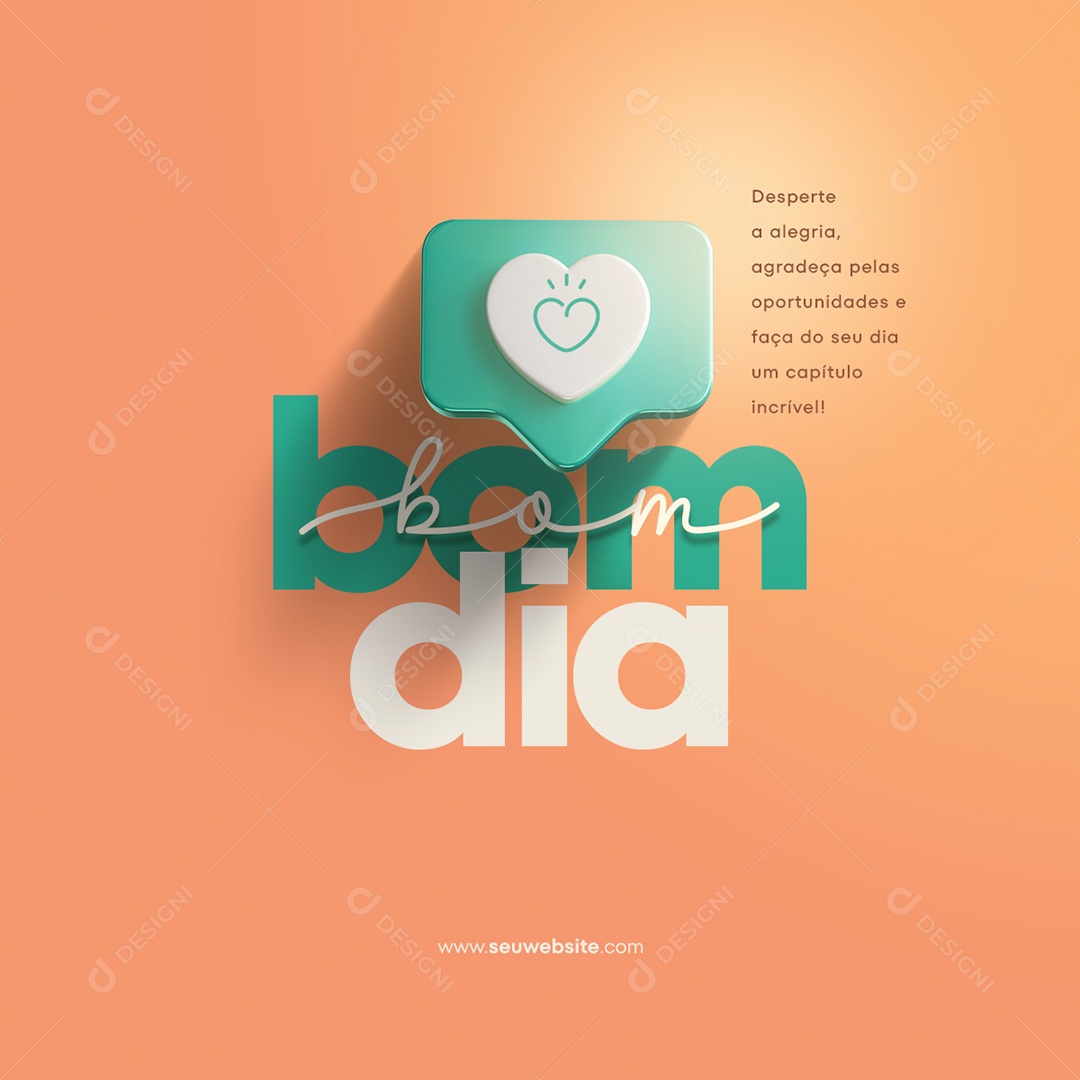 Social Media Bom Dia Desperte a Alegria PSD Editável