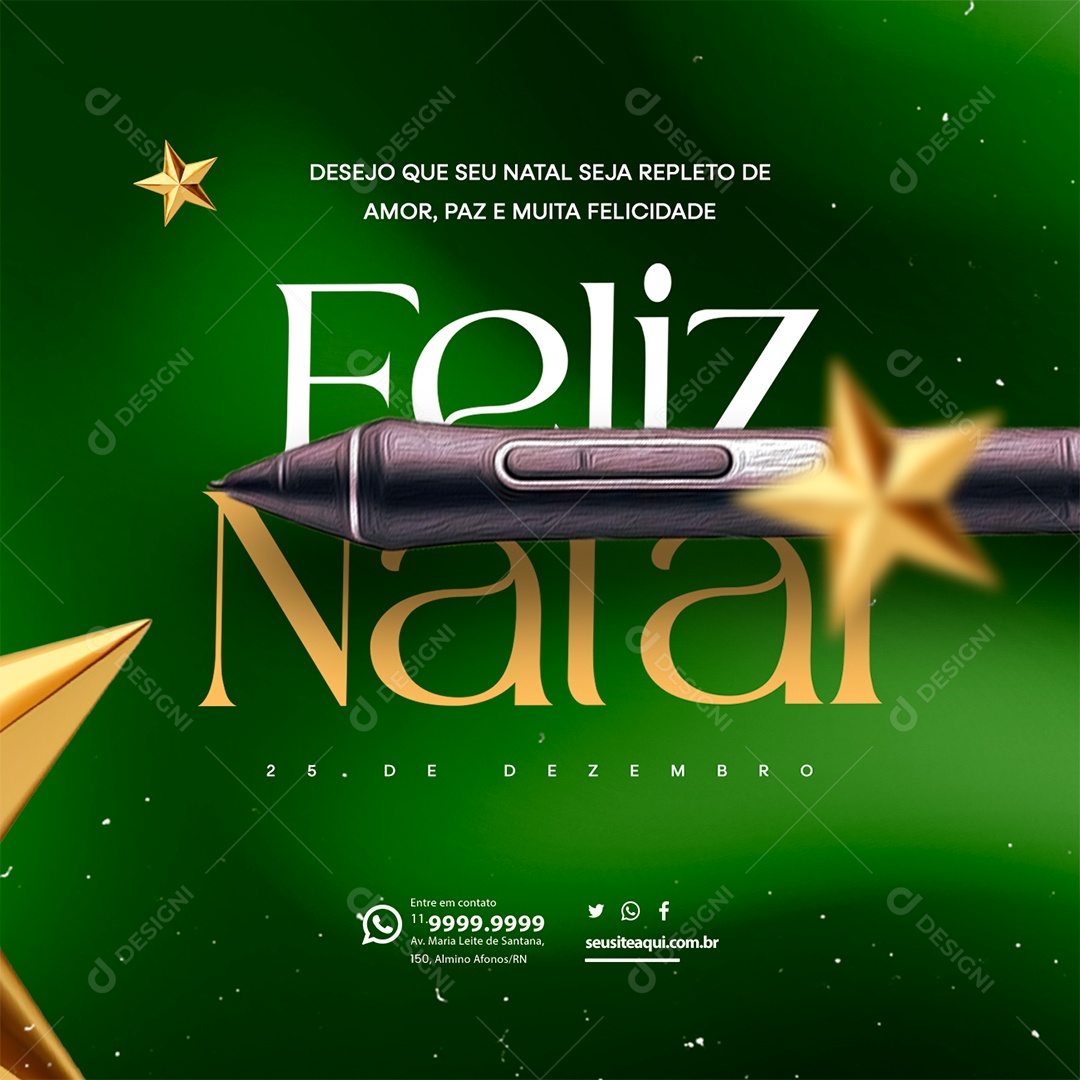 Designer Gráfico Desejo que seu Natal Seja Repleto de Amor Social Media PSD Editável