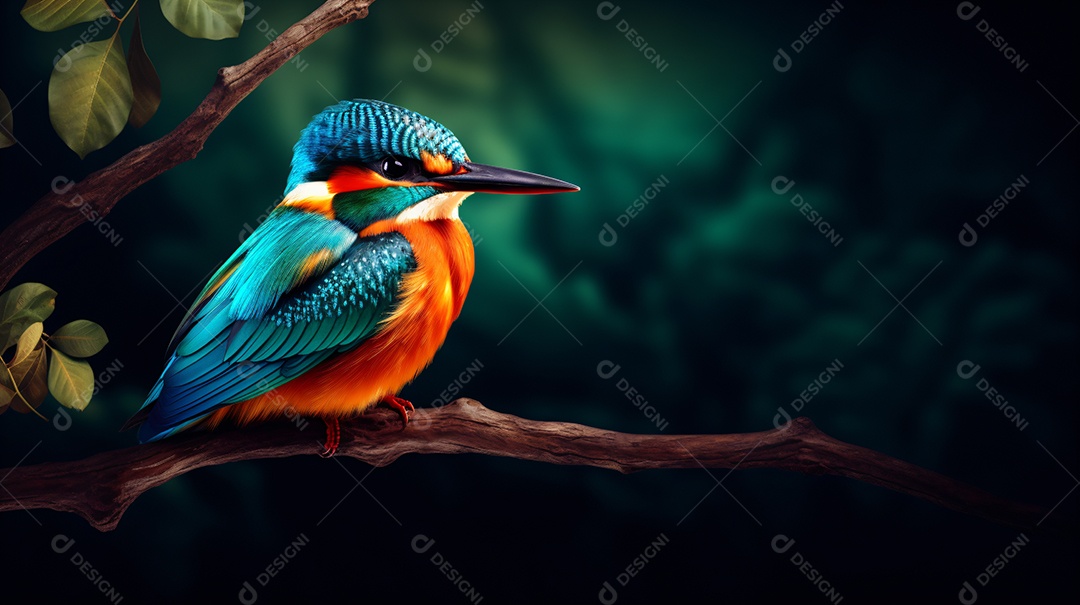 Pássaro pousado em ramo de flores