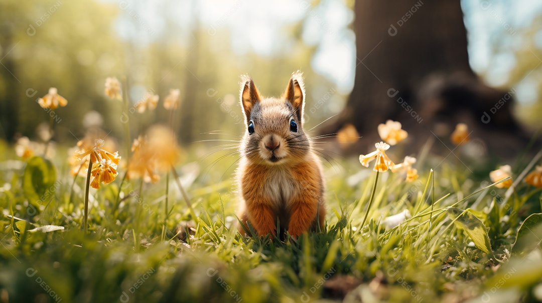 Esquilo fofo no jardim