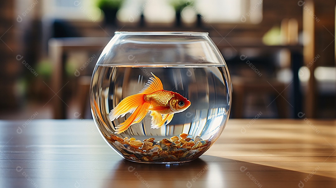 Lindo peixe sobre o aquário