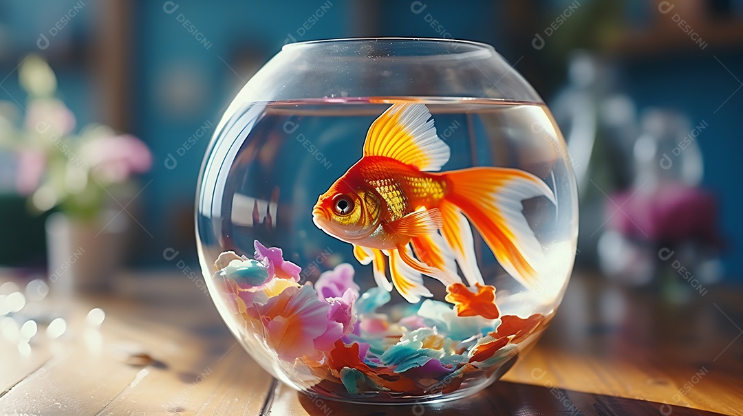 Lindo peixe sobre o aquário