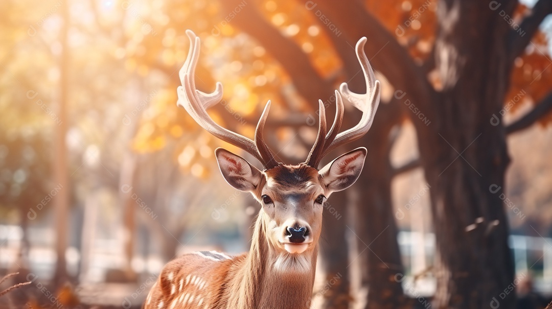 Lindo veado sobre parque