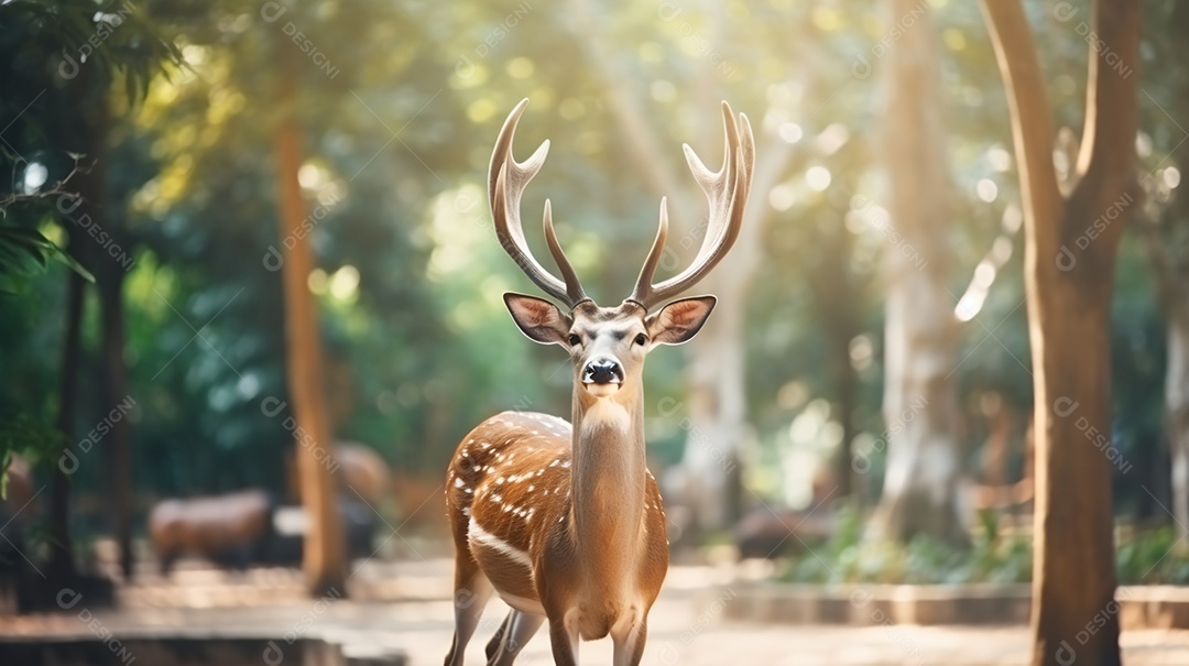 Lindo veado sobre parque