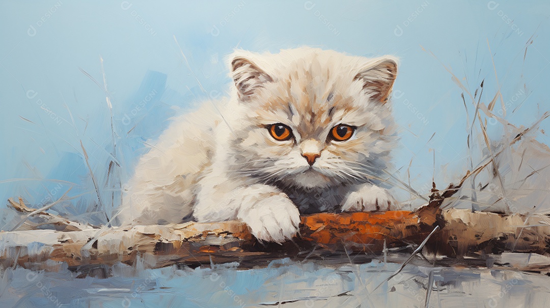 Lindo gatinho deitado