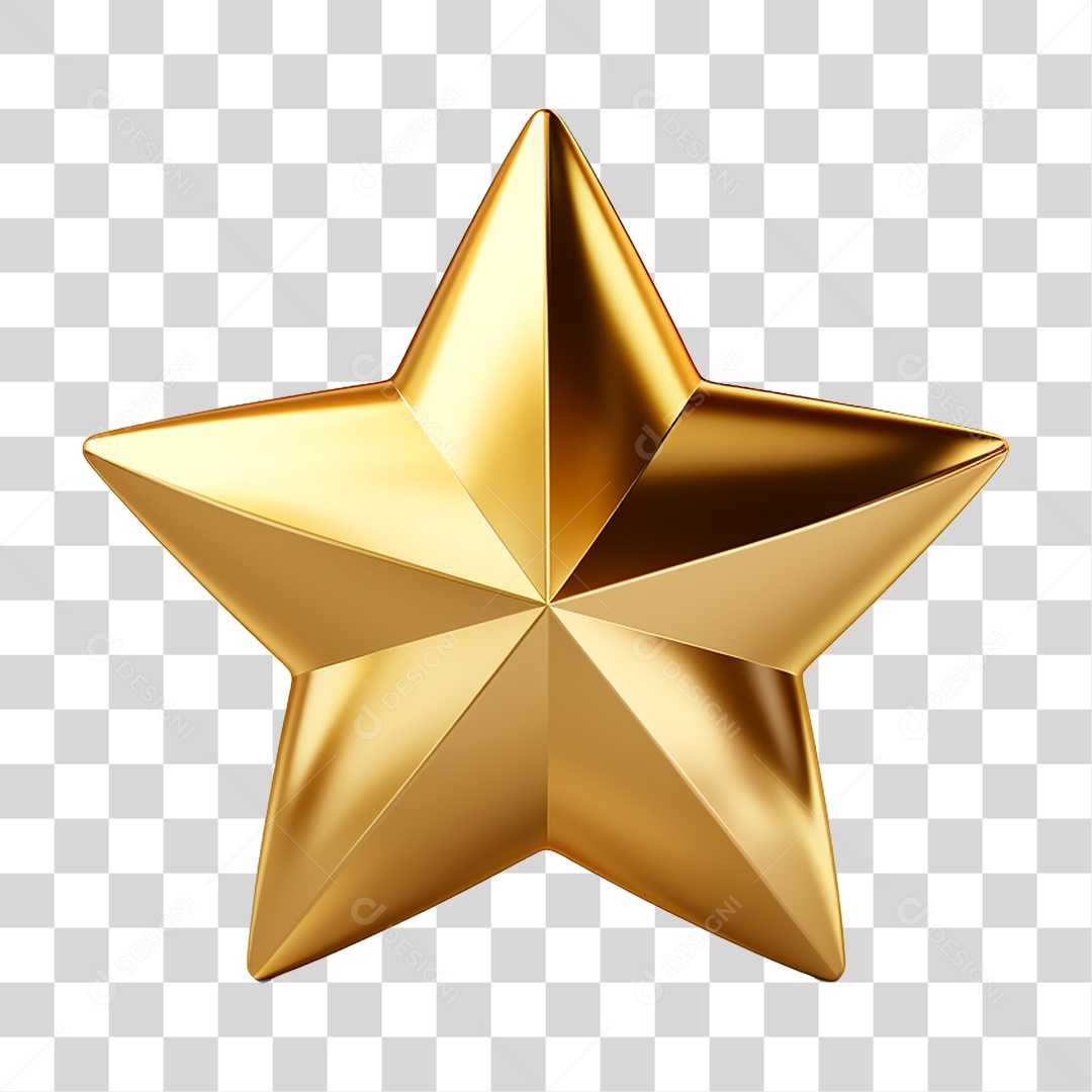 Estrela Dourada Enfeites Natalinos PNG Transparente
