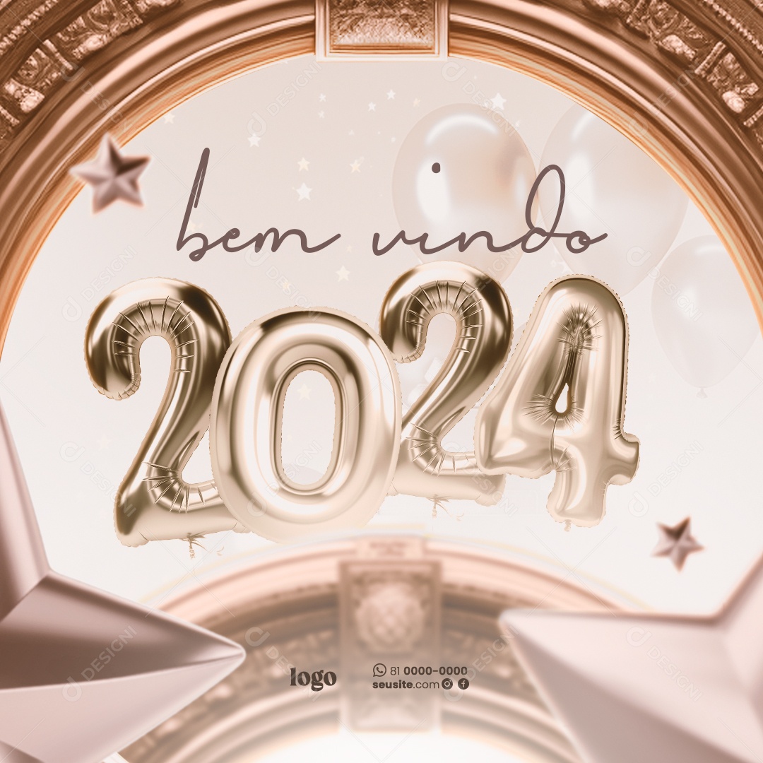 Social Media Bem Vindo 2024 PSD Editável