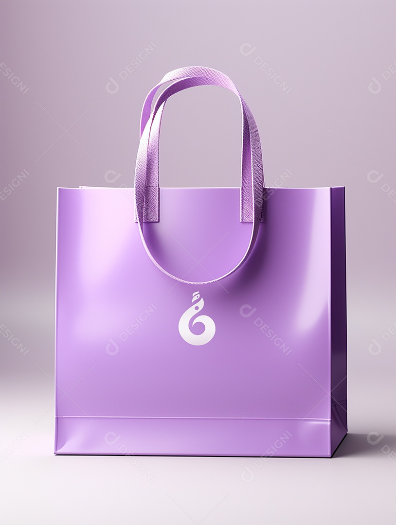 Modelo de Mockup de Sacola Roxa PSD Editável