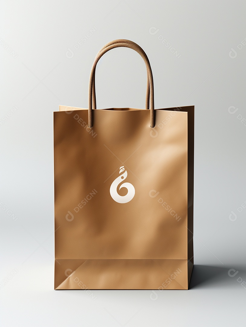 Modelo de Mockup de Sacola Marrom PSD Editável