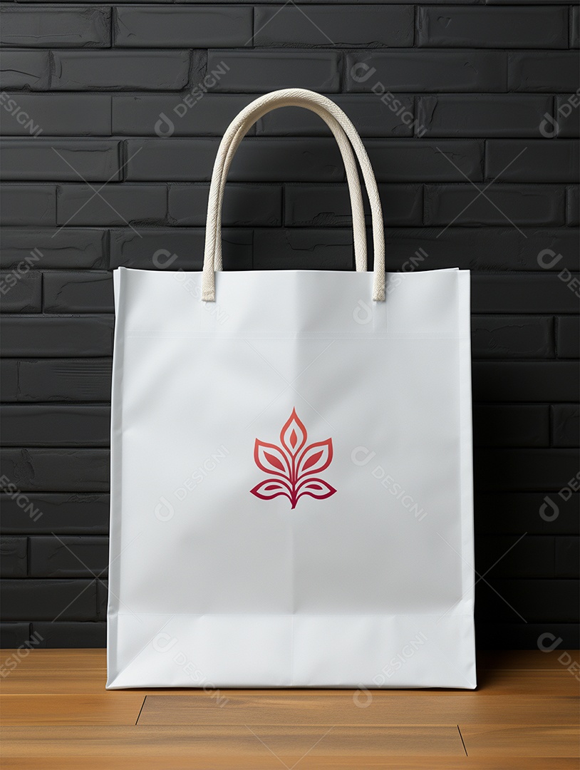 Modelo de Mockup de Sacola Branca PSD Editável