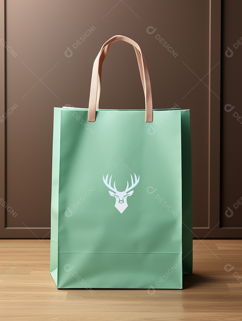 Modelo de Mockup de Sacola Verde PSD Editável