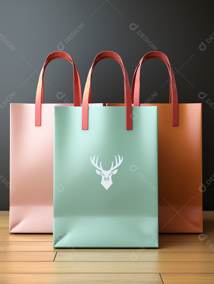 Modelo de Mockup de Sacolas PSD Editável