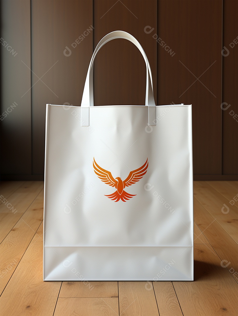 Modelo de Mockup de Sacola Branca PSD Editável