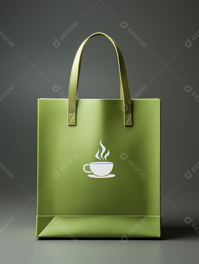 Modelo de Mockup de Sacola Verde PSD Editável