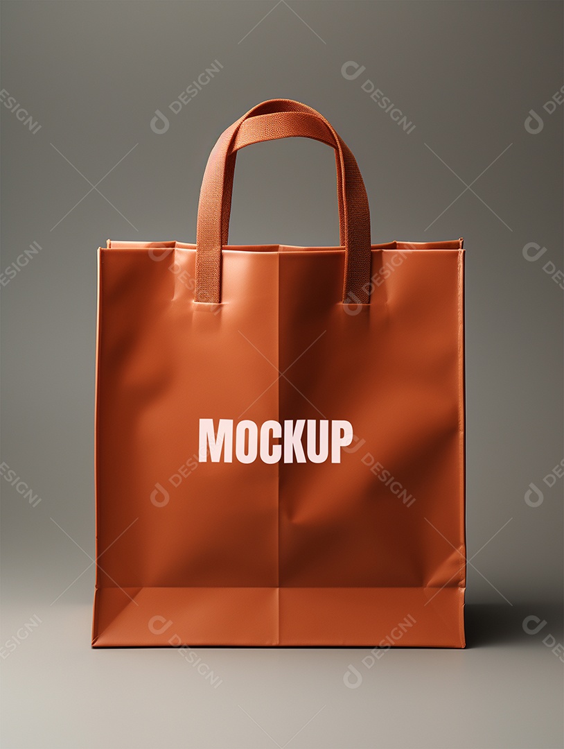 Modelo de Mockup de Sacola Marrom PSD Editável