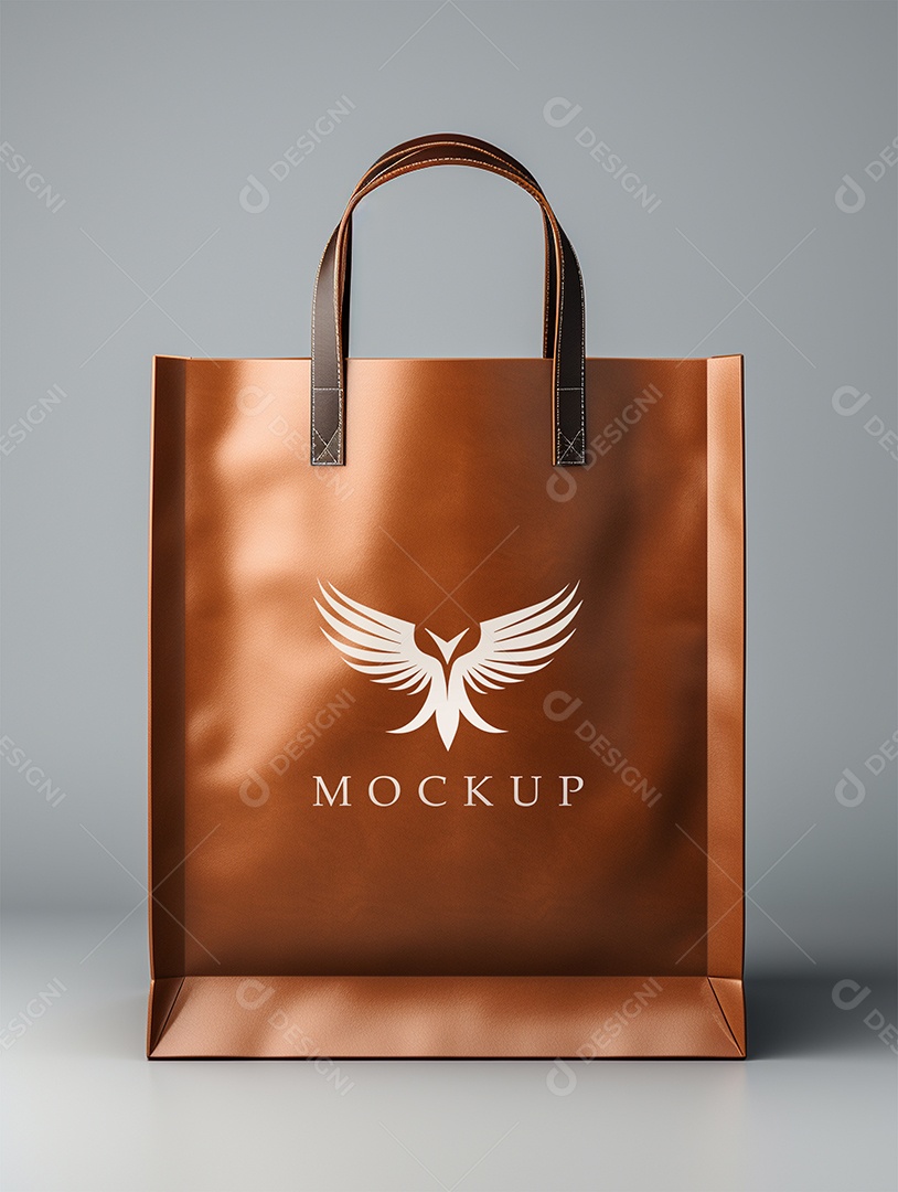 Modelo de Mockup de Sacola Marrom PSD Editável