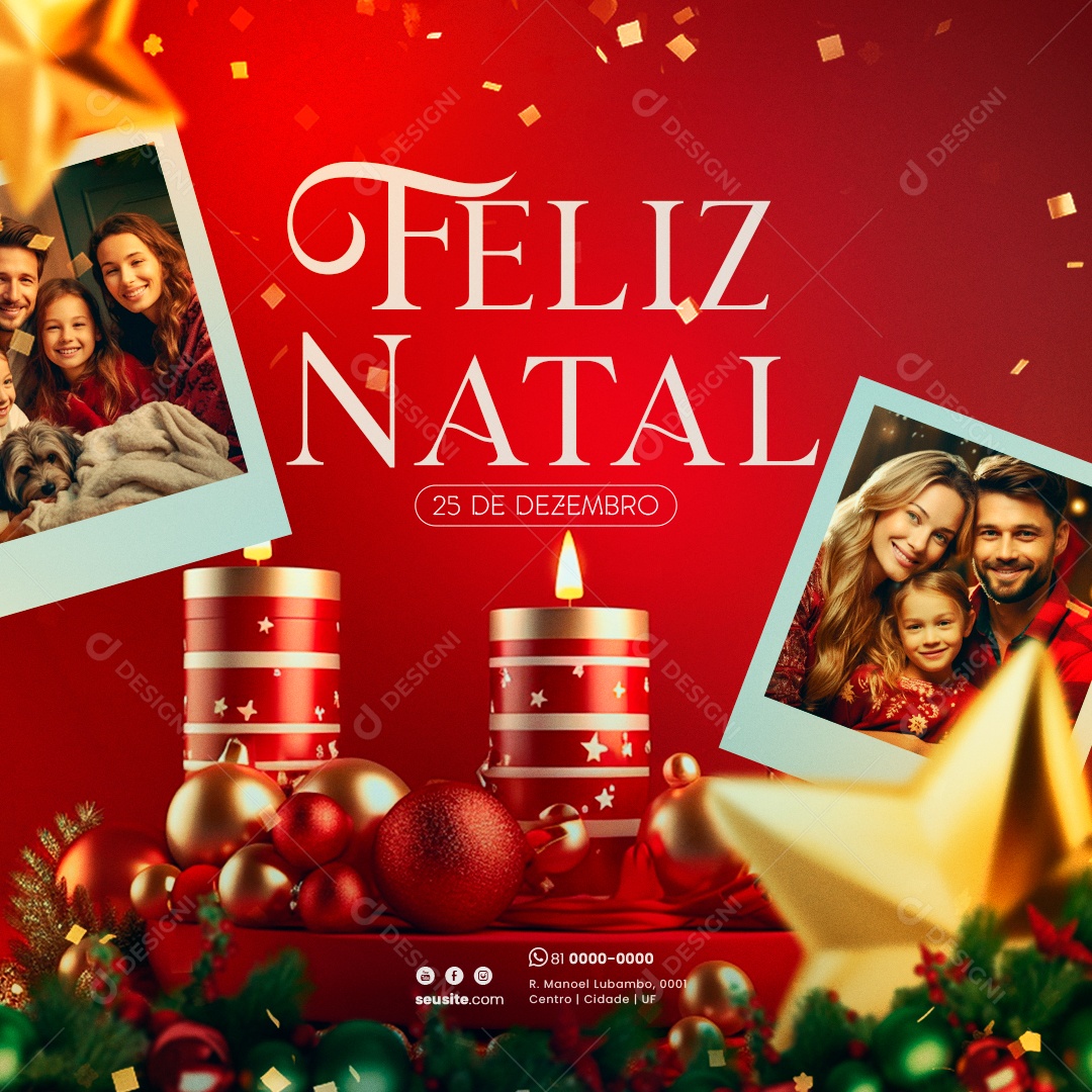 Feliz Natal 25 De Dezembro Social Media PSD Editável