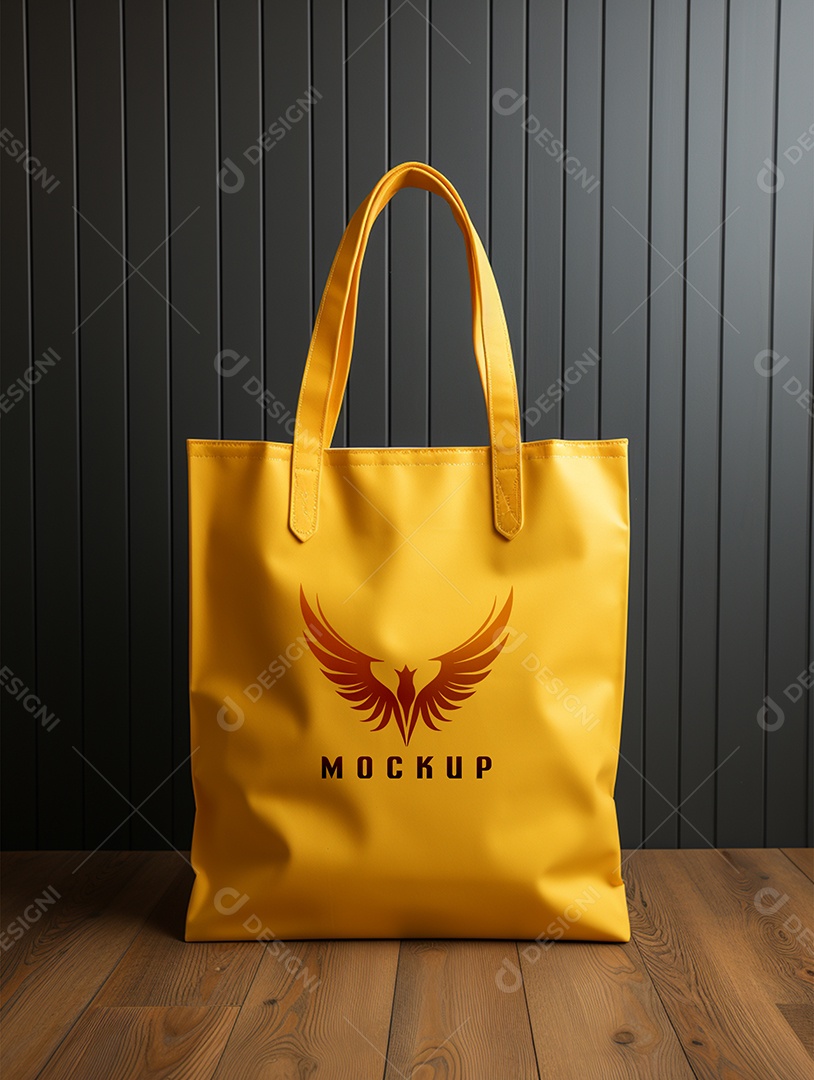 Mockup de Sacola Laranja PSD Editável