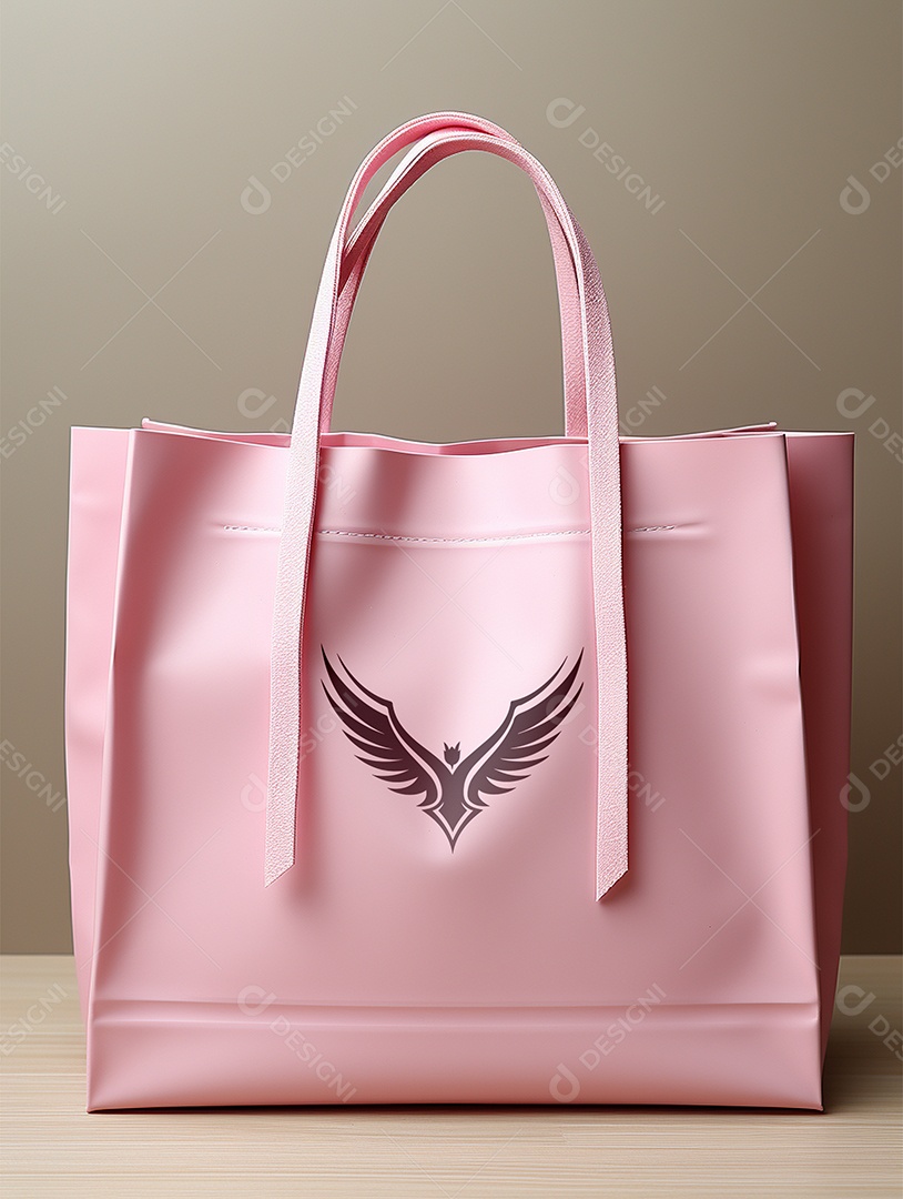 Mockup de Sacola Rosa PSD Editável