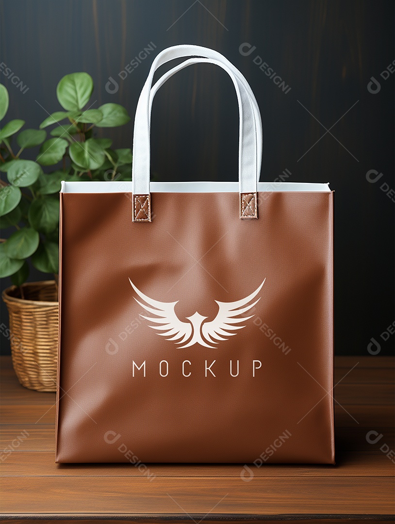 Mockup de Sacola Marrom PSD Editável