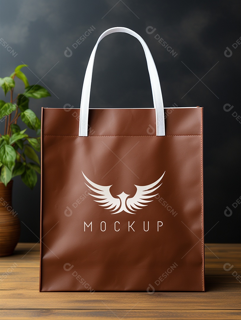 Mockup de Sacola Marrom PSD Editável