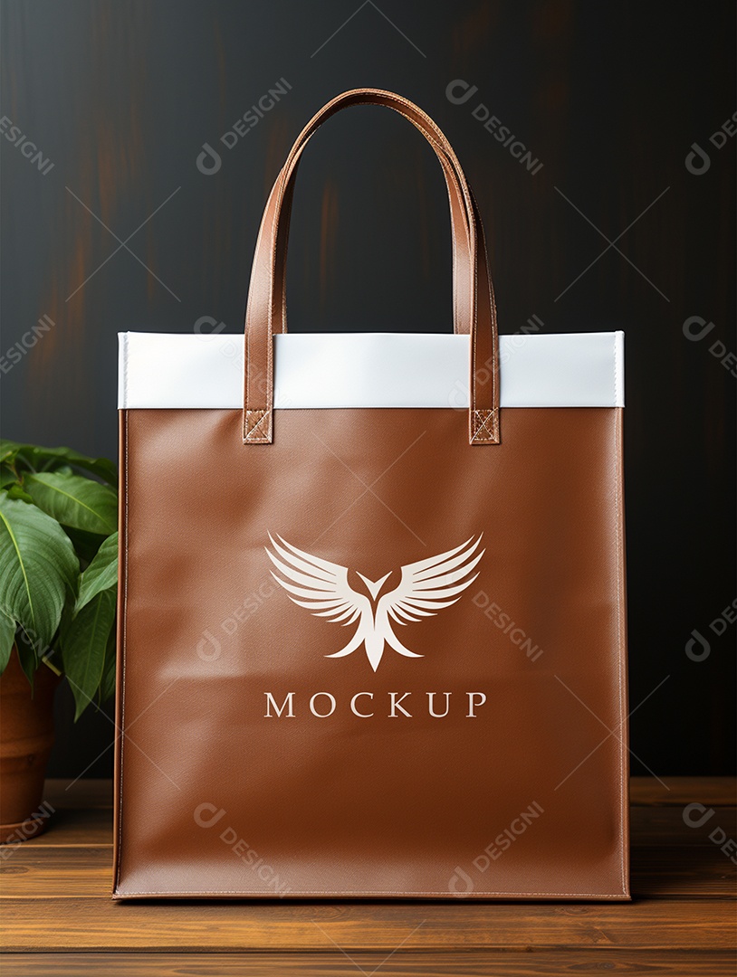 Mockup de Sacola Marrom PSD Editável