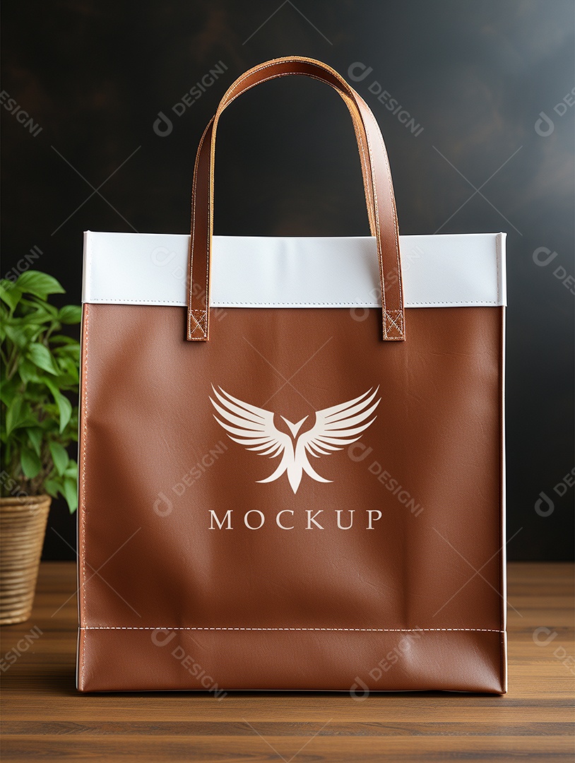 Mockup de Sacola Marrom PSD Editável