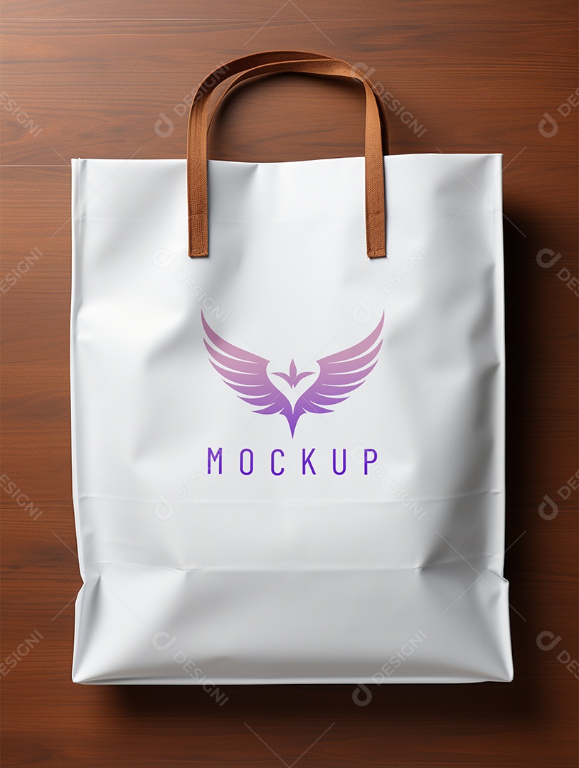 Mockup de Sacola Branca PSD Editável