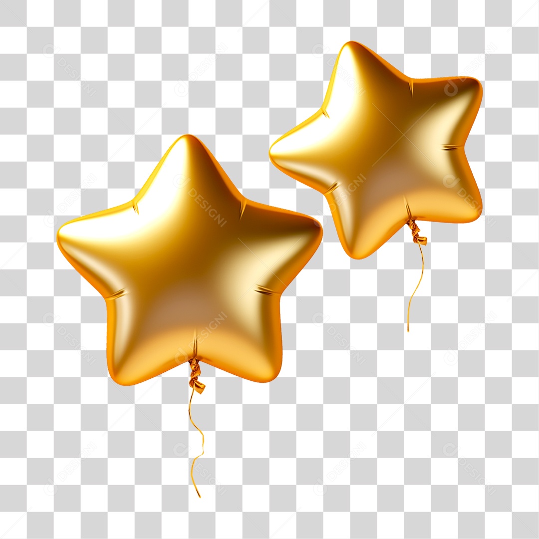 Balões Estrela Enfeites Natalinos PNG Transparente