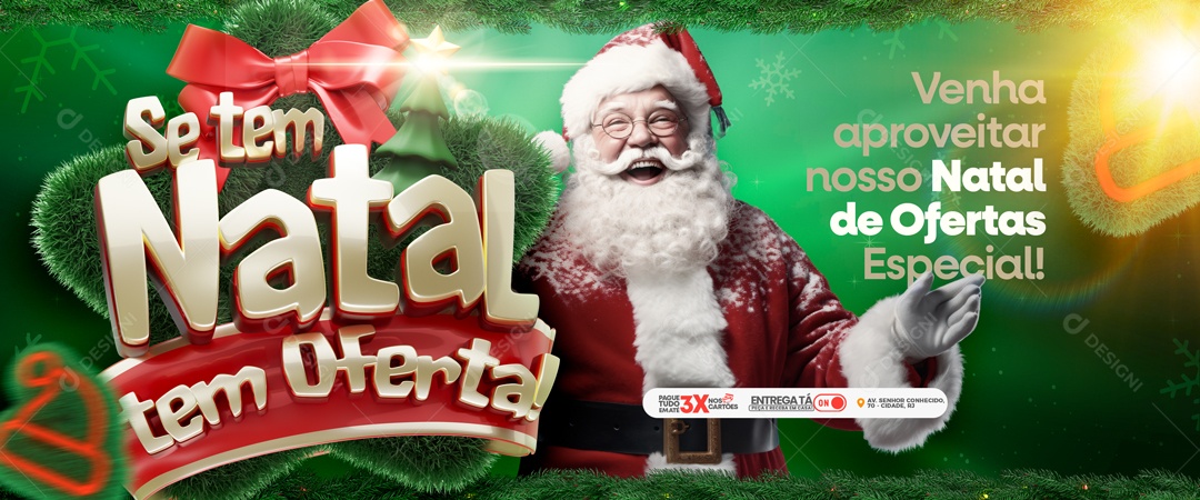 Social Media Banner Se Tem Natal Tem Ofertas PSD Editável