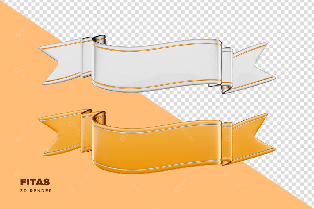 Fitas de Decoração Ano Novo Elemento 3D para Composição PSD