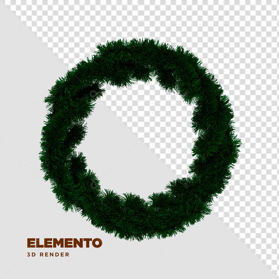 Guirlanda Natalina Elemento 3D para Composição PSD