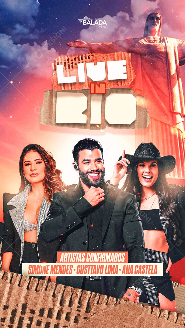 Social Media Flyer Story Live In Rio Editable PSD