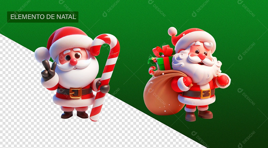 Papai Noel Personagem 3D de Natal para Composição PSD