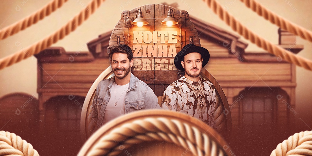 Banner Noitezinha Brega Israel & Rodolffo Social Media PSD Editável