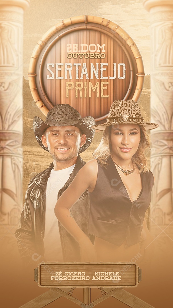 Story Flyer Sertanejo Prime Zé Cicero Forrozeiro Michele Andrade Social Media PSD Editável