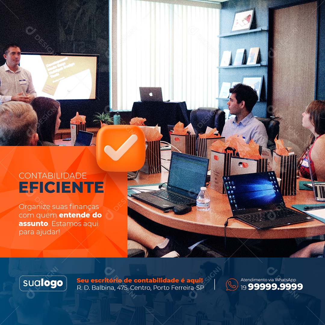 Contabilidade Eficiente Organize suas Finanças com Quem Entende do Assunto Social Media PSD Editável