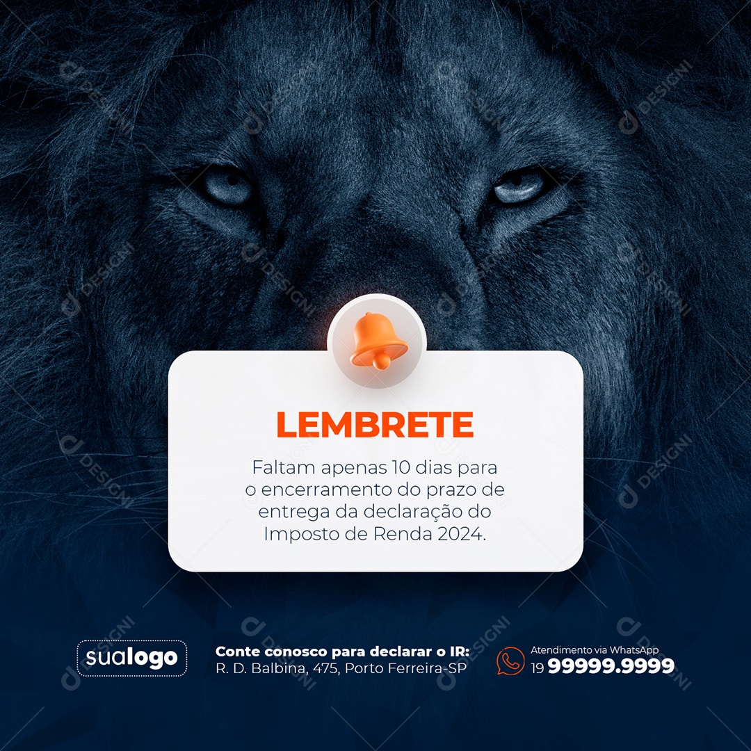 Contabilidade Lembrete Faltam Apenas 10 Dias para o Encerramento do Prazo de Entrega da Declaração Social Media PSD Editável