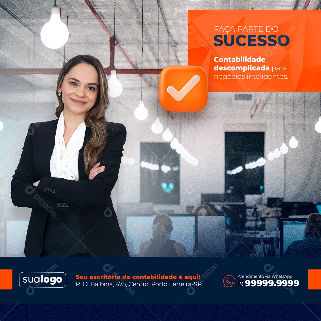 Social Media Faça Parte do Sucesso Contabilidade Descomplicada para Negócios Inteligentes PSD Editável